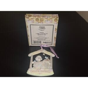 Precious Moments Lamb Looking At Manger Ornament 544051 Nativity Enesco